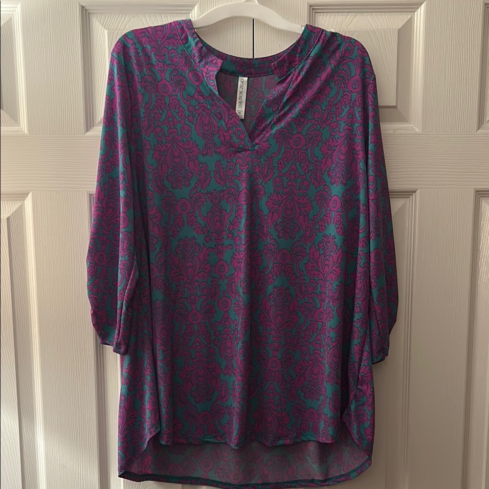 Dear Scarlett Elegant Purple and Teal Women's Top